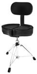 Ahead Spinal G Deluxe Drum Throne with Back Rest Black 3 Leg Base Front View